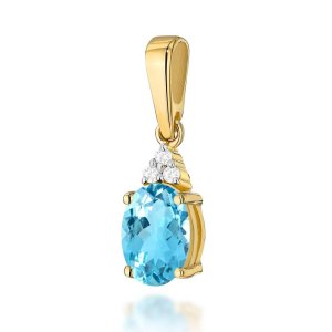 Zawieszka z Topazem 0,90ct i brylantami złoto próby 585 Z-0308T
